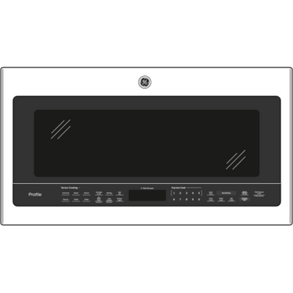 GE APPLIANCES GE Profile 2.1 Cu. Ft. Over-the-Range Sensor Microwave Oven Black in Stainless Steel - PVM9005BLTS