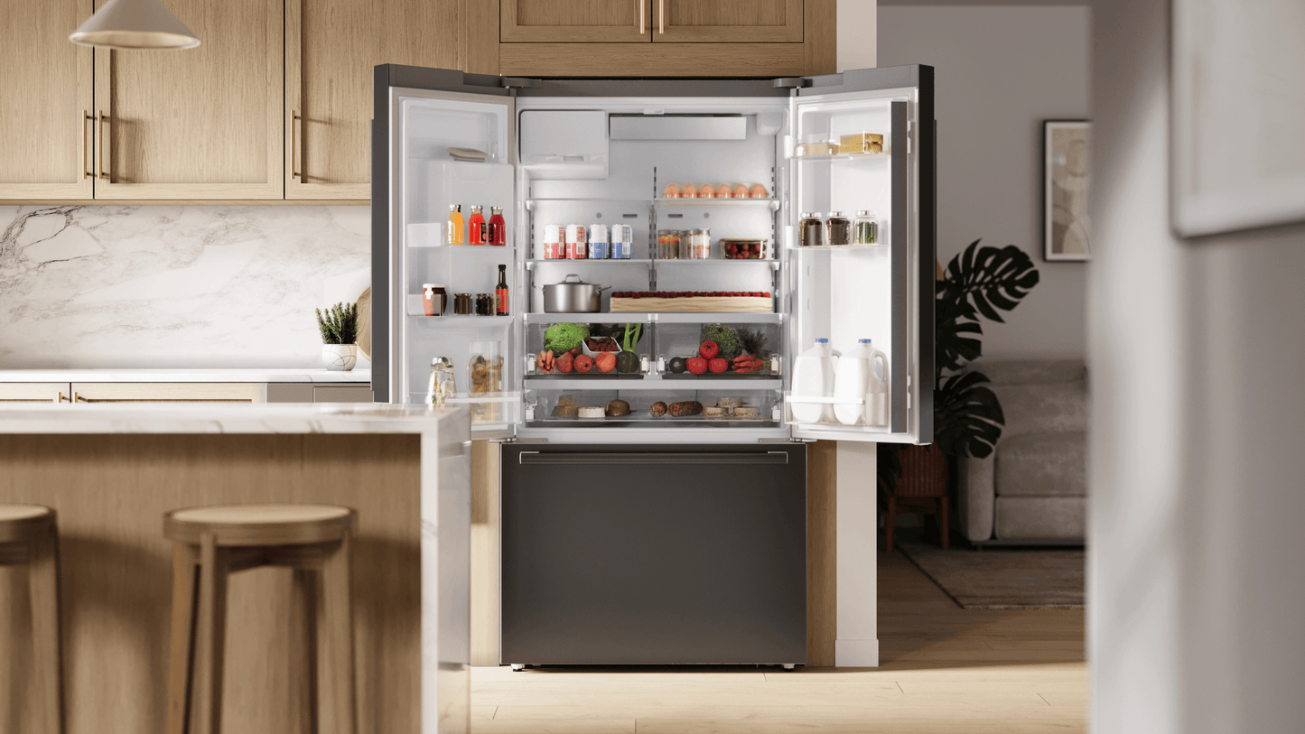 BOSCH B36CD52SNB 500 Series, French Door Bottom freezer, multi door, 36'', Black inox-antifingerprint, Total No Frost Black in Stainless Steel - B36CD52SNB