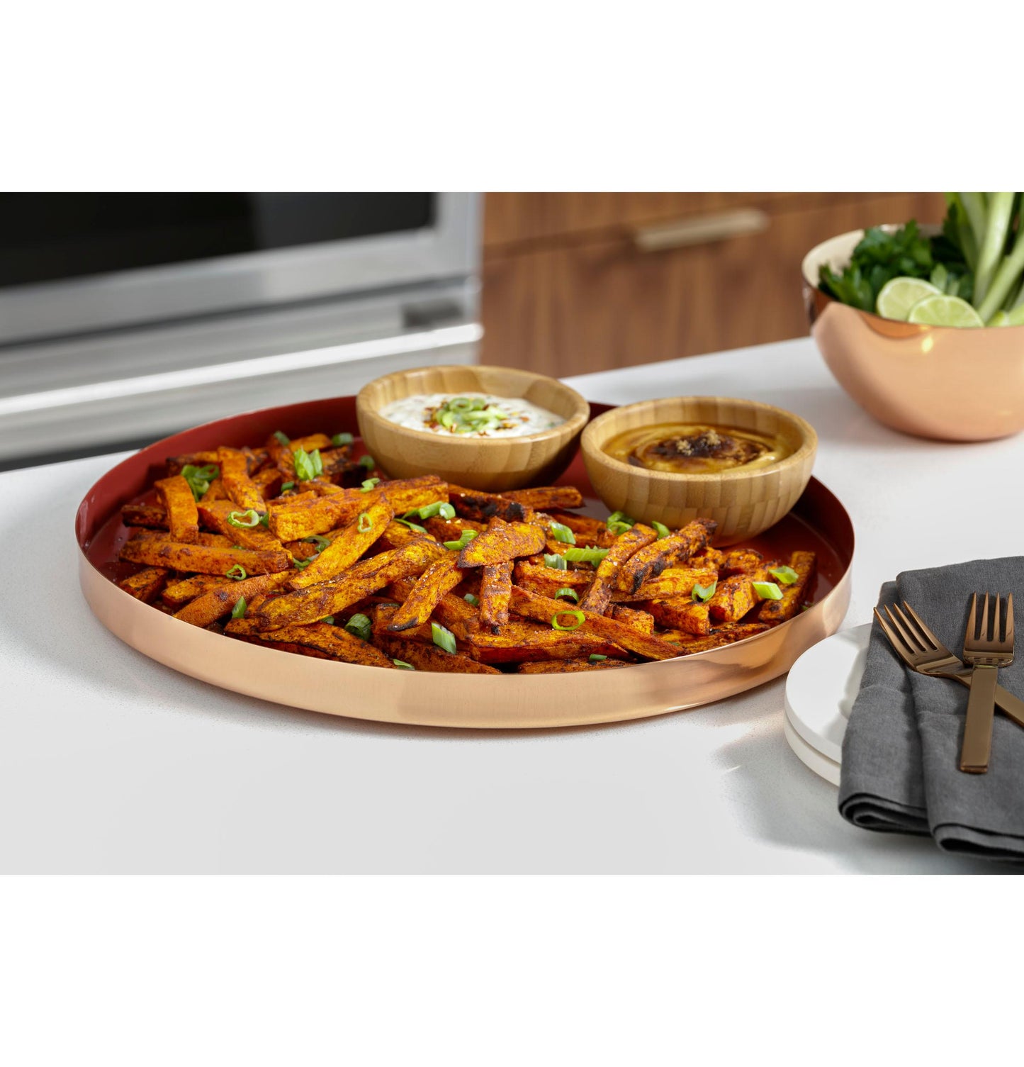 CAFE  30" Smart Slide-In, Front-Control, Radiant and Convection Double-Oven Range in Stainless Steel - CES750P2MS1
