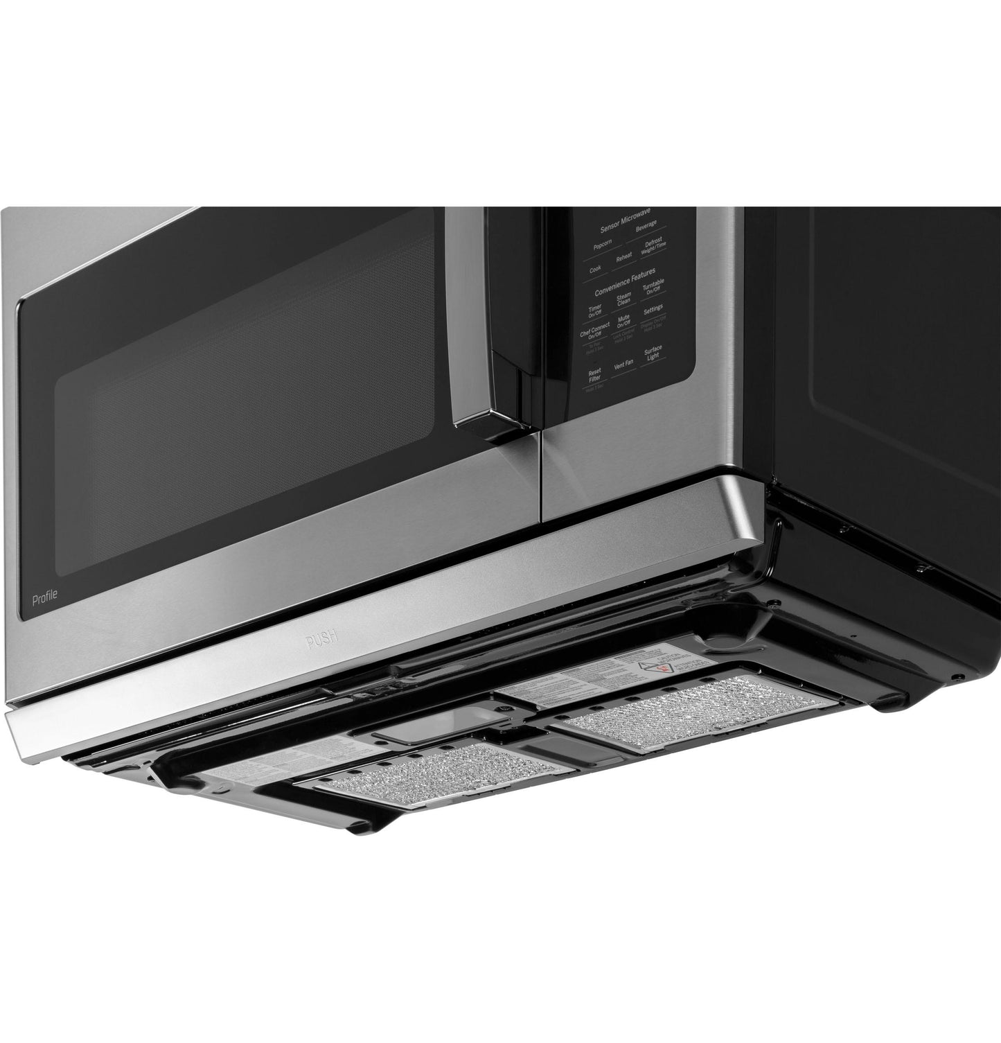 GE APPLIANCES Profile 2.2 Cu. Ft. Over-the-Range Sensor Microwave Oven in Stainless Steel - PVM9225SRSS