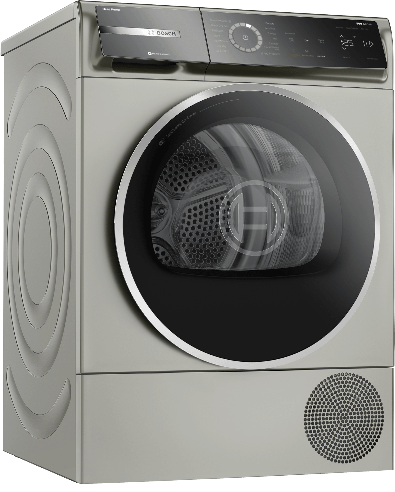 BOSCH WQB245AXUC 800 Series, heat pump dryer, Silver inox Silver