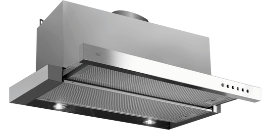 XO APPLIANCE XOC30SC 30" CCC 600/395 CFM Under Cabinet Glide Out Visor Italian Made in Stainless Steel - XOC30SC