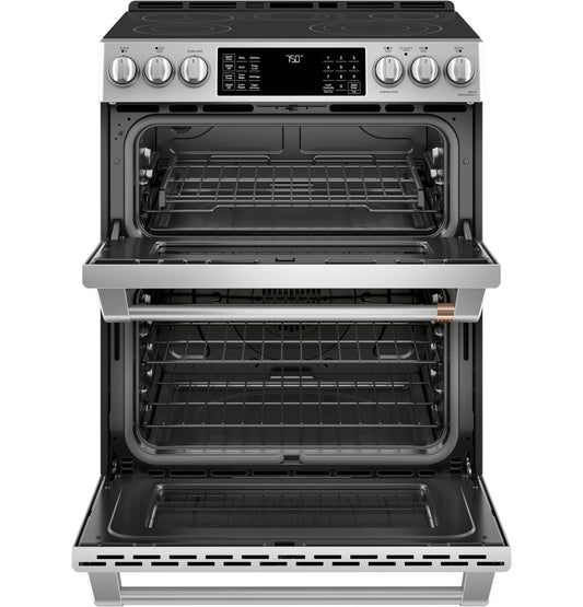 CAFE CES750P2MS1 CAFé™ 30" Smart Slide-In, Front-Control, Radiant and Convection Double-Oven Range in Stainless Steel