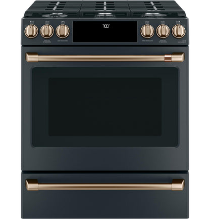 GE APPLIANCES CAFE CGS700P3MD1 CAFé™ 30" Smart Slide-In, Front-Control, Gas Range with Convection Oven Black - CGS700P3MD1