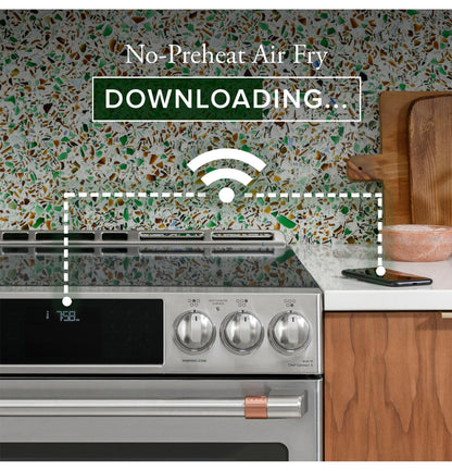 CAFE  30" Smart Slide-In, Front-Control, Radiant and Convection Range White - CES700P4MW2