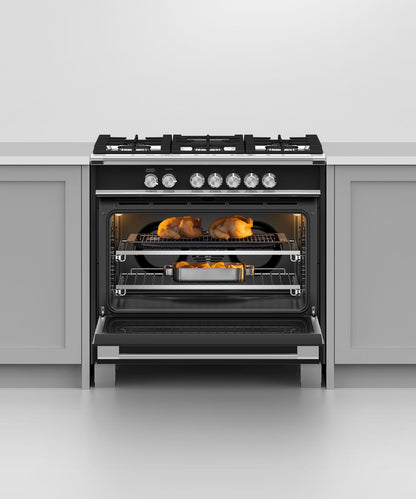 FISHER & PAYKEL OR36SCG4B1 36" Series 7 Classic 5 Burner Gas Range Black - OR36SCG4B1