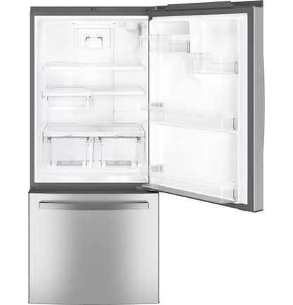 GE APPLIANCES 21.0 Cu. Ft. Bottom-Freezer Refrigerator in Stainless Steel - GDE21EYKFS
