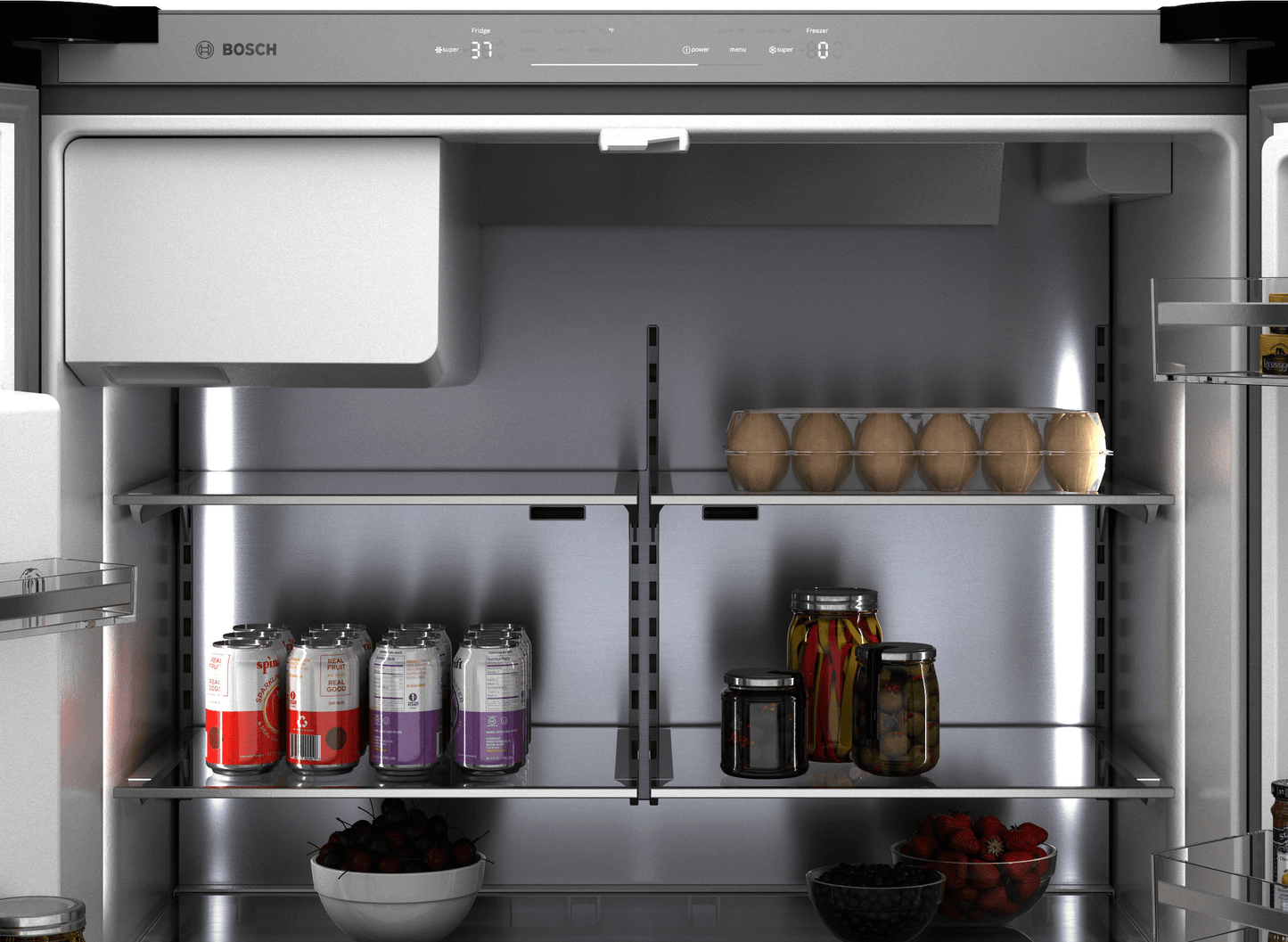 BOSCH B36CD52SNB 500 Series, French Door Bottom freezer, multi door, 36'', Black inox-antifingerprint, Total No Frost Black in Stainless Steel - B36CD52SNB