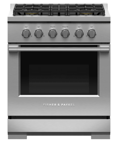 FISHER & PAYKEL RGV3304N 30" Series 7 Professional 4 Burner Gas Range in Stainless Steel - RGV3304N
