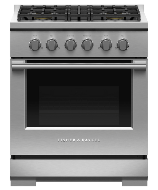 FISHER & PAYKEL RGV3304N 30" Series 7 Professional 4 Burner Gas Range in Stainless Steel - RGV3304N