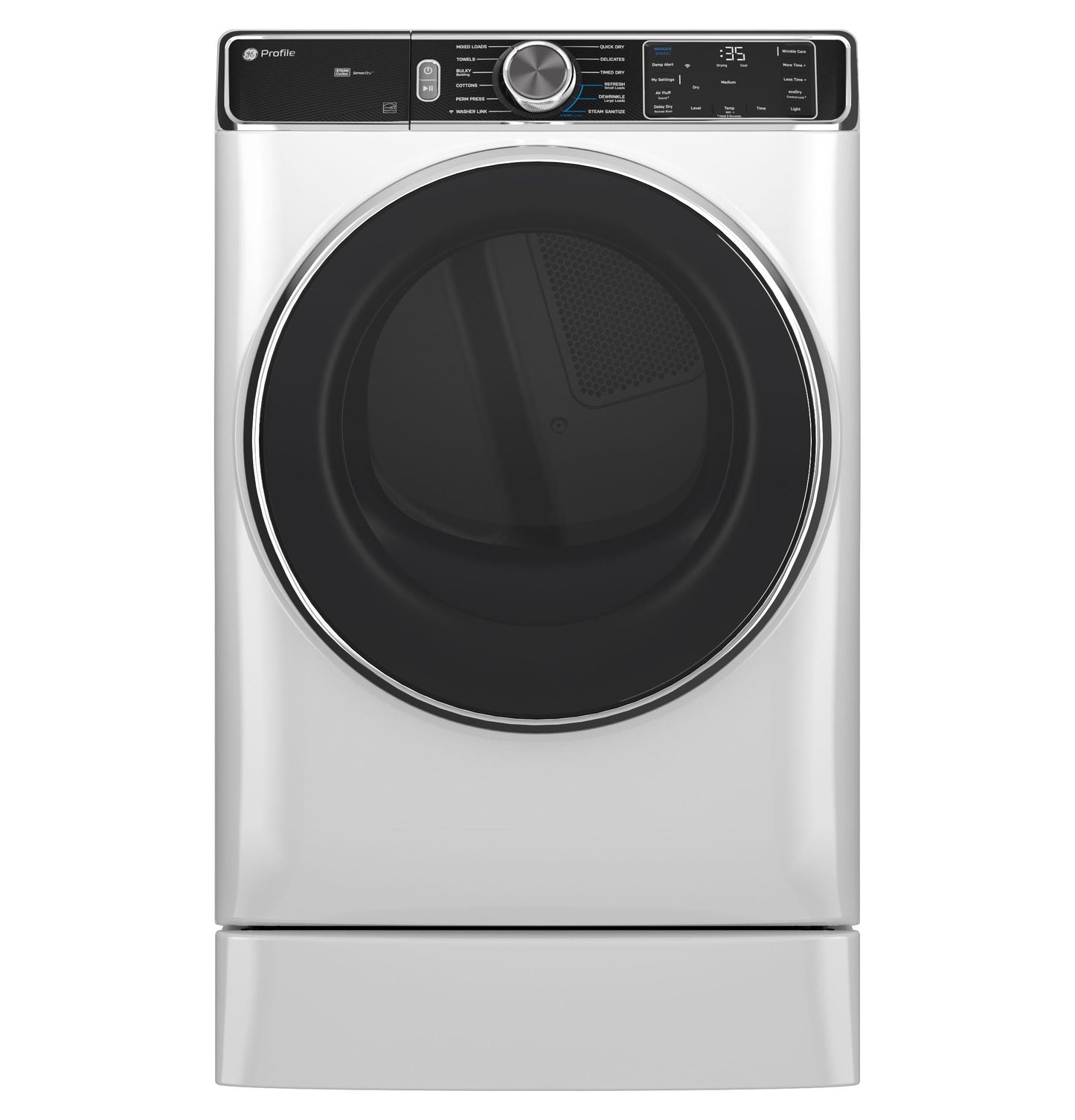 GE APPLIANCES PFD87GSSVWW GE Profile™ 7.8 cu. ft. Capacity Smart Front Load Gas Dryer with Steam and Sanitize Cycle White - PFD87GSSVWW