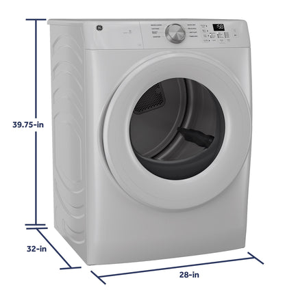 GE APPLIANCES GFD35GSSYWW GE ENERGY STAR 7.8 cu. ft. Capacity Smart Front Load Gas Dryer White - GFD35GSSYWW
