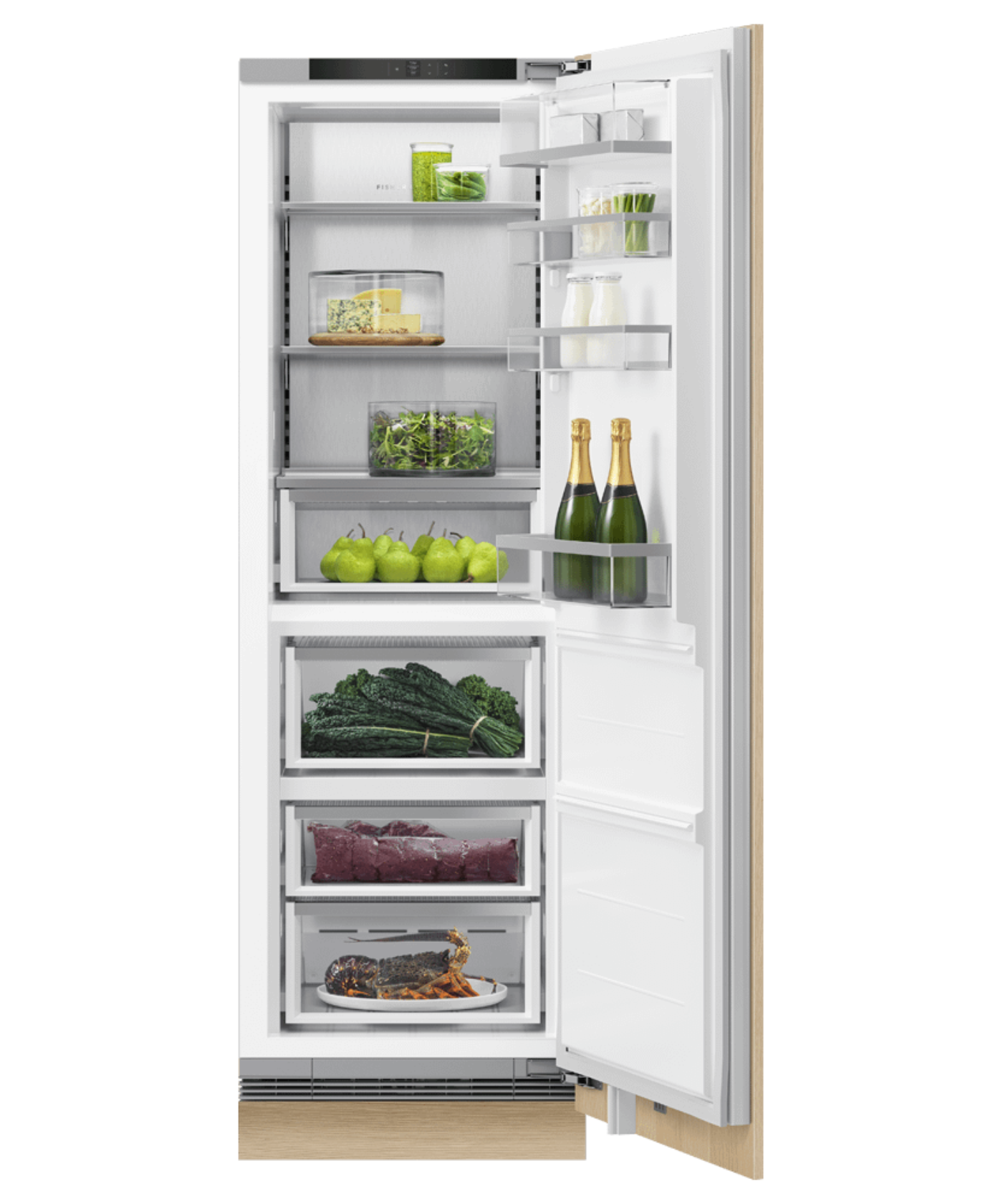 FISHER & PAYKEL RS2474S3RH1 24" Series 9 Integrated Triple Zone Refrigerator Custom Panel Ready - RS2474S3RH1