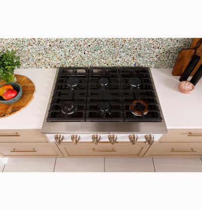 CAFE CGU366P4TW2 CAFé 36" Commercial-Style Gas Rangetop with 6 Burners (Natural Gas) White - CGU366P4TW2