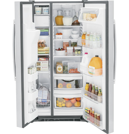 GE APPLIANCES GE 23.0 Cu. Ft. Side-By-Side Refrigerator in Stainless Steel - GSS23GYPFS