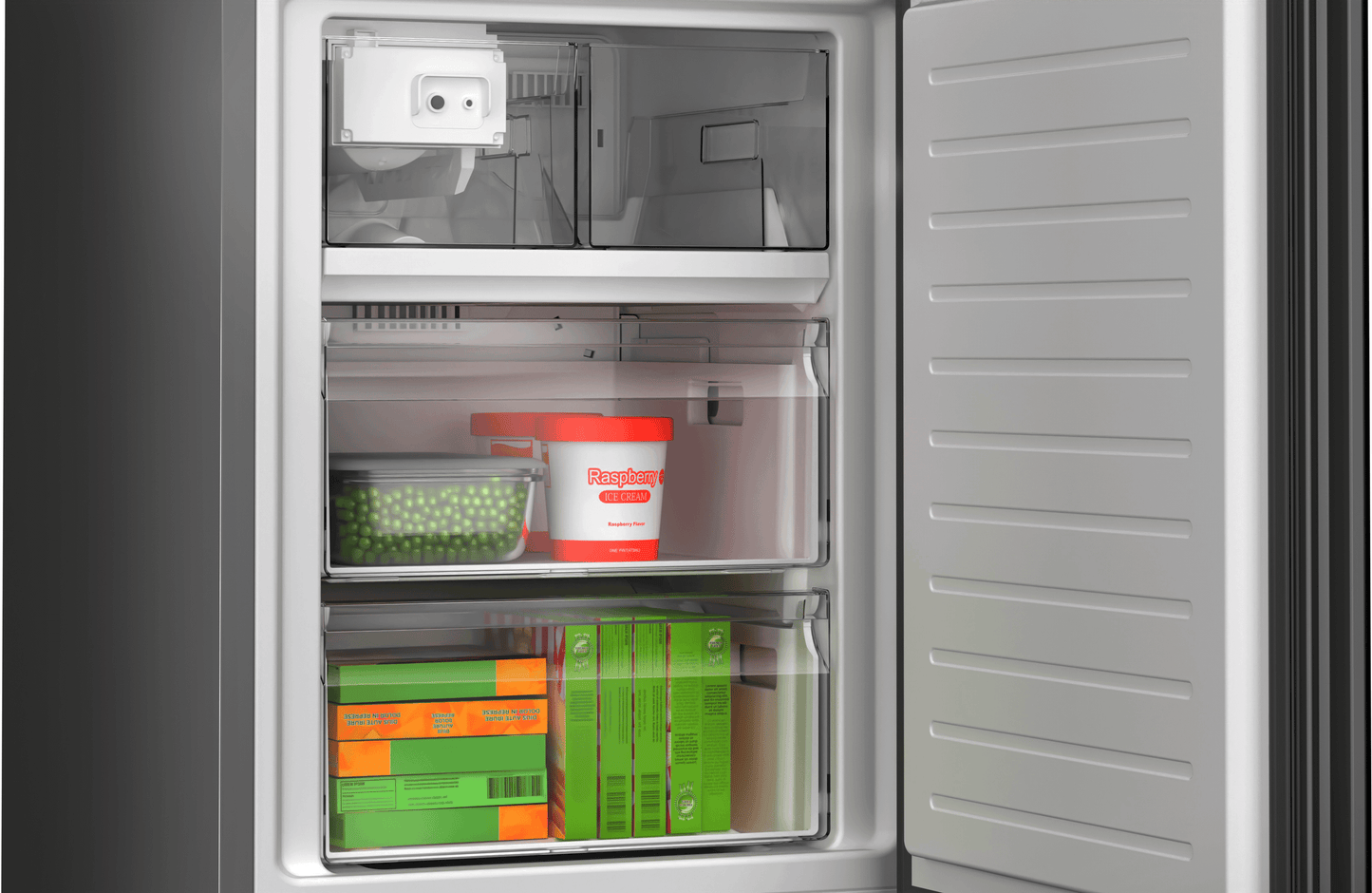 BOSCH B24CB80ESB 800 Series, free-standing fridge-freezer with freezer at bottom, glass door, 24'', Black, Total No Frost Black - B24CB80ESB