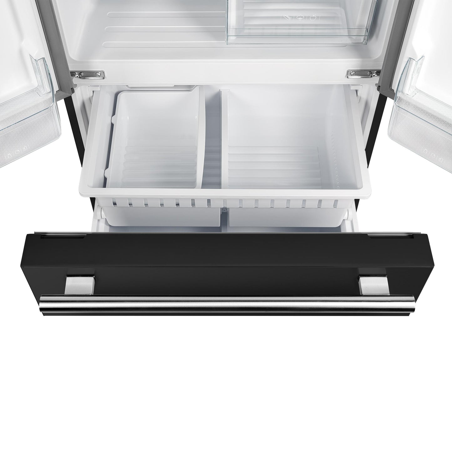 FORNO FFFFD197431BLK Forno Gallipoli Espresso 30-Inch Black French Door Refrigerator, Bottom Freezer, 17.5 Cu. Ft., No Frost, Ice Maker