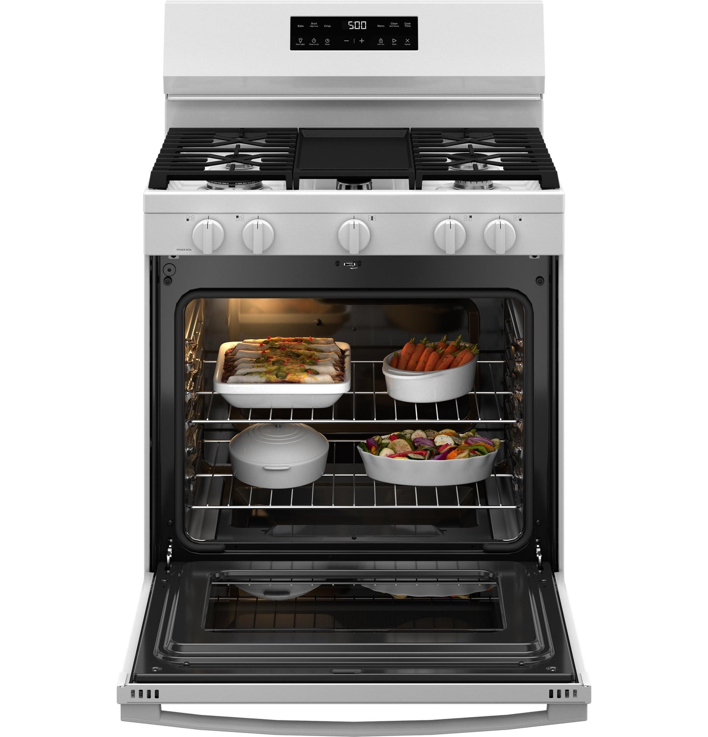 GE APPLIANCES GGF500PVWW GE® 30" Free-Standing Gas Range with Crisp Mode White - GGF500PVWW