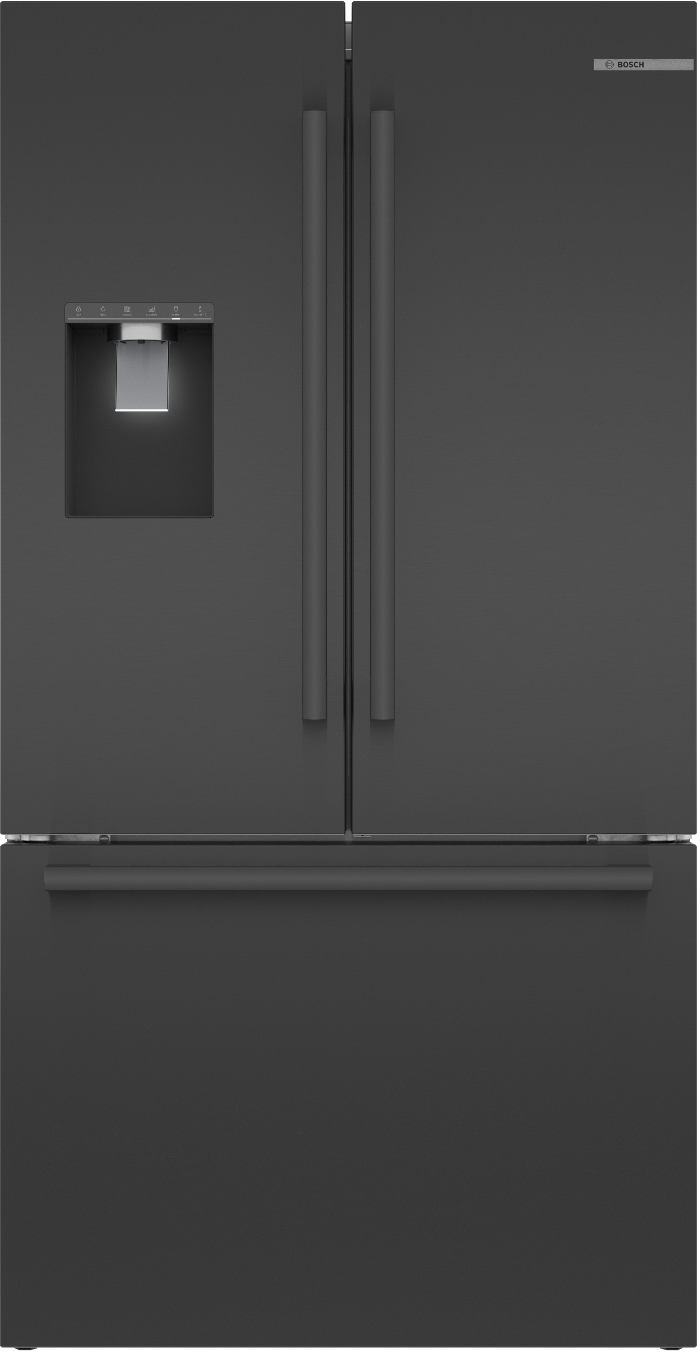 BOSCH B36CD52SNB 500 Series, French Door Bottom freezer, multi door, 36'', Black inox-antifingerprint, Total No Frost Black in Stainless Steel - B36CD52SNB