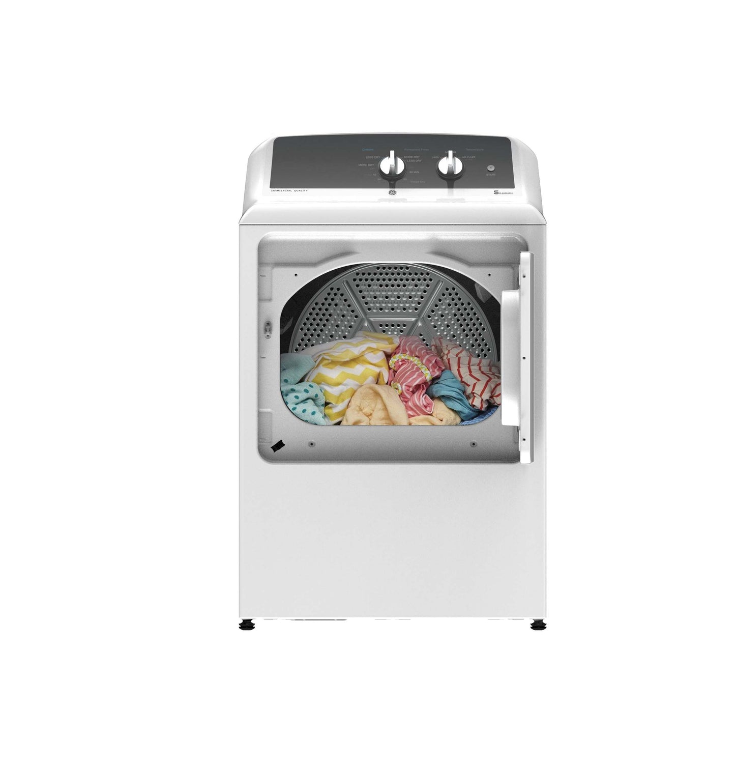 GE APPLIANCES GTX52GASPWB GE 6.2 cu. ft. Capacity Gas Dryer with Up To 120 ft. Venting and 5-yr Limited Warranty White - GTX52GASPWB