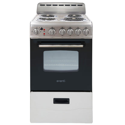 AVANTI ERU200P0W Avanti 20" Electric Range - White - ERU200P0W