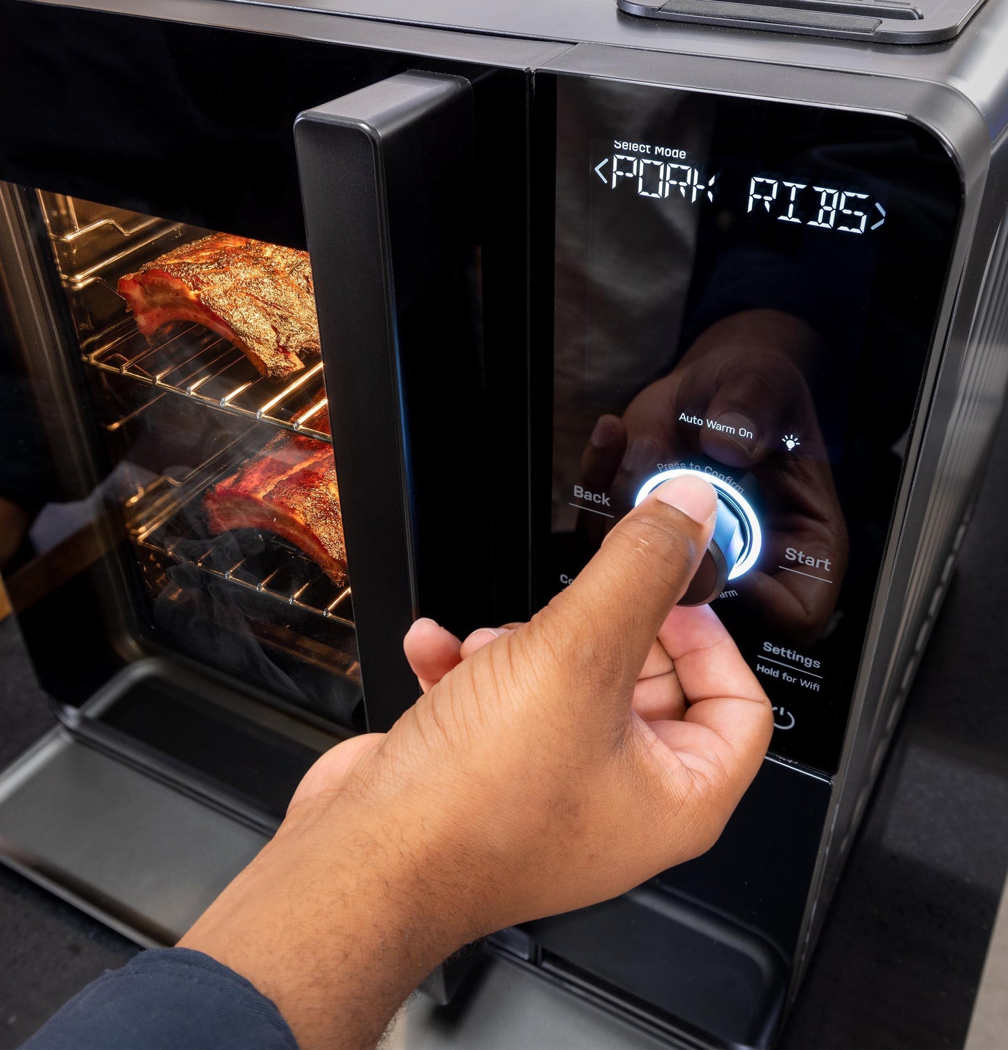 GE APPLIANCES P9SBAAS6VBB GE Profile™ Smart Indoor Pellet Smoker Black - P9SBAAS6VBB