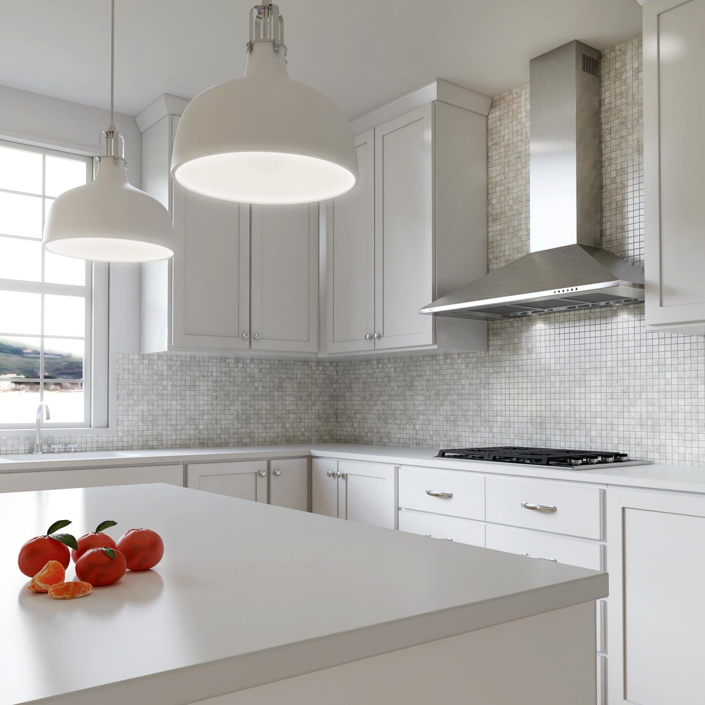 XO APPLIANCE XOB42SC 42" CCC 600/395 CFM Italian Made Wall Mount Chimney Range Hood in Stainless Steel - XOB42SC