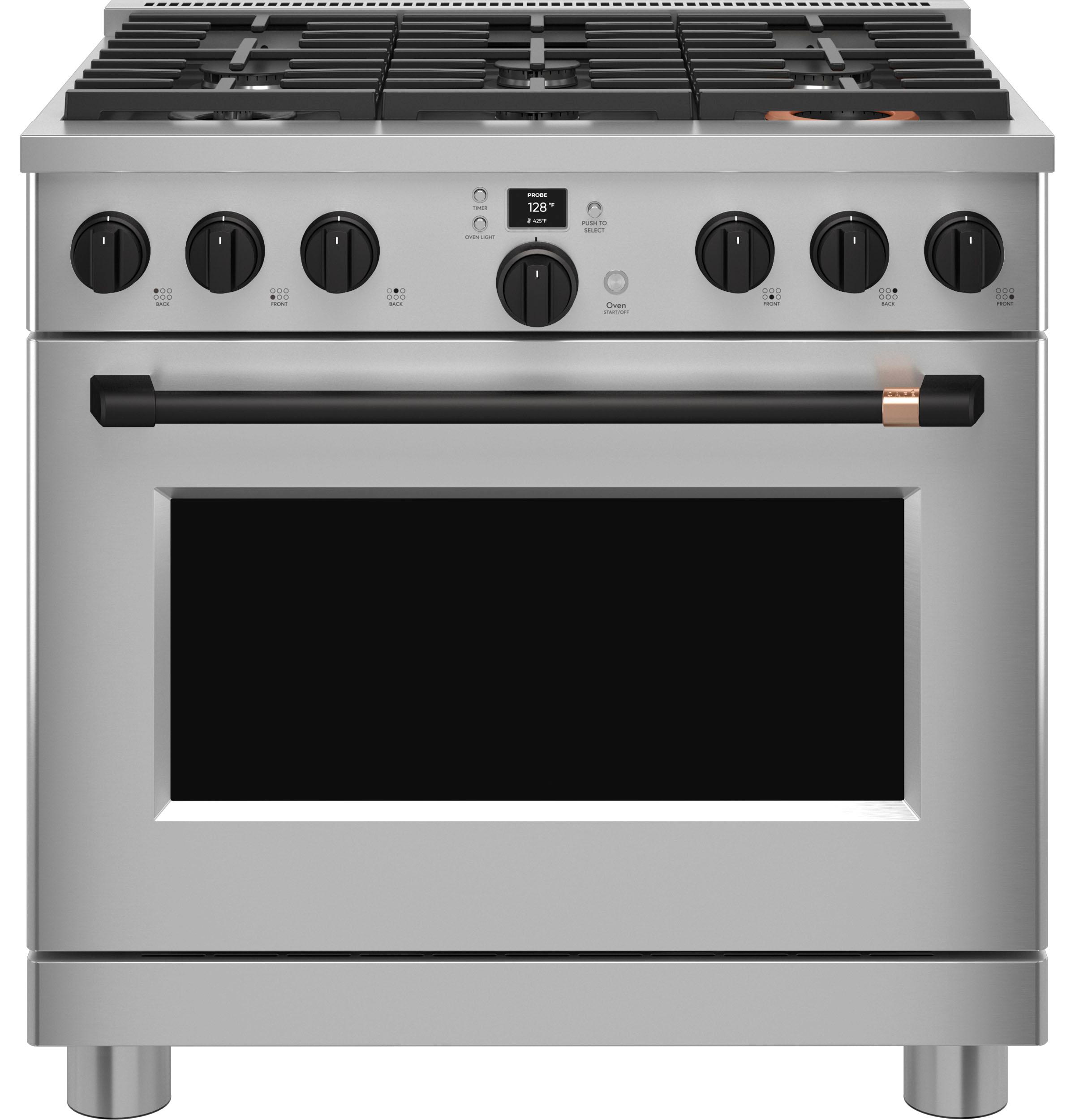 CAFE Café(TM) 36" Smart All-Gas Commercial-Style Range with 6 Burners (Natural Gas) - CGY366P2TS1-KT