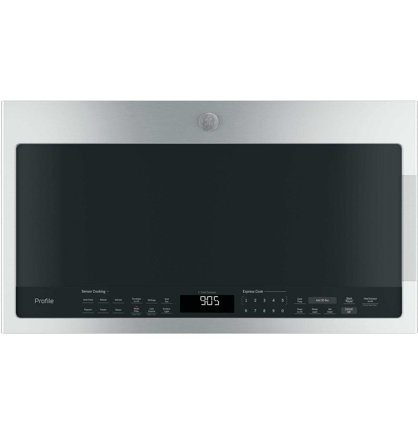 GE APPLIANCES Profile 2.1 Cu. Ft. Over-the-Range Sensor Microwave Oven in Stainless Steel - PVM9005SJSS