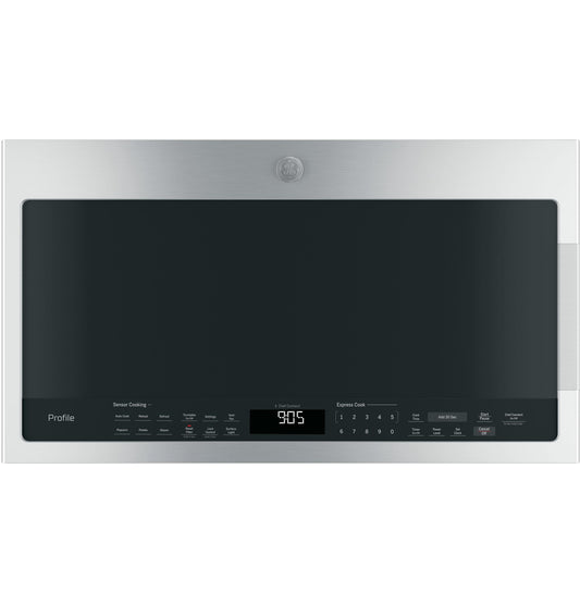 GE APPLIANCES Profile 2.1 Cu. Ft. Over-the-Range Sensor Microwave Oven in Stainless Steel - PVM9005SJSS