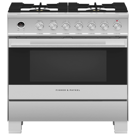 FISHER & PAYKEL OR30SDG6X1 30" Series 9 Contemporary 4 Burner Dual Fuel Self-Cleaning Range in Stainless Steel - OR30SDG6X1