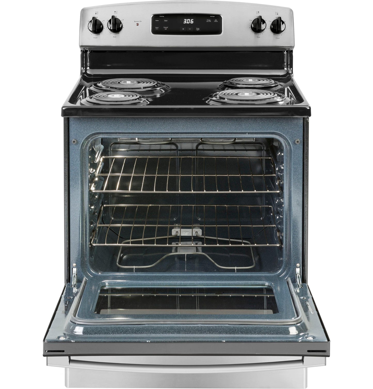 GE APPLIANCES 30" Free-Standing Electric Range in Stainless Steel - JBS360RTSS