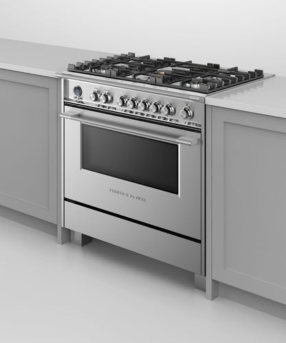 FISHER & PAYKEL OR36SCG6X1 36" Series 9 Classic 5 Burner Dual Fuel Self-Cleaning Range in Stainless Steel - OR36SCG6X1