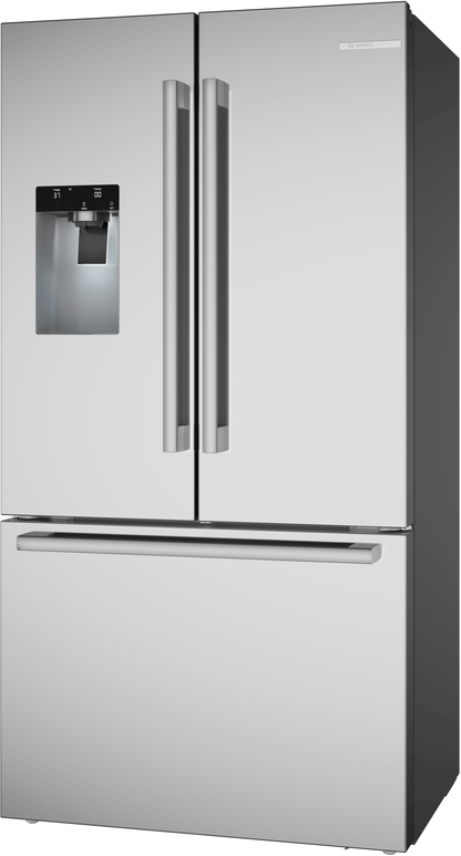 BOSCH B36CD52SNS 500 Series, French Door Bottom freezer, multi door, 36'', Brushed steel (with anti-fingerprint), Total No Frost in Stainless Steel - B36CD52SNS