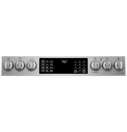 CAFE  30" Smart Slide-In, Front-Control, Radiant and Convection Double-Oven Range in Stainless Steel - CES750P2MS1