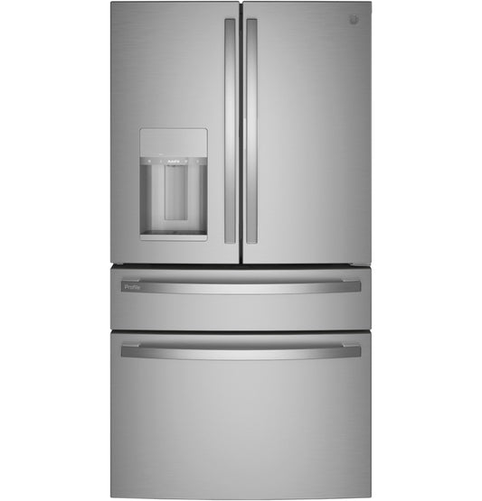 GE APPLIANCES PVD28BYNFS GE Profile™ ENERGY STAR® 27.9 Cu. Ft. Smart Fingerprint Resistant 4-Door French-Door Refrigerator with Door In Door in Stainless Steel - PVD28BYNFS