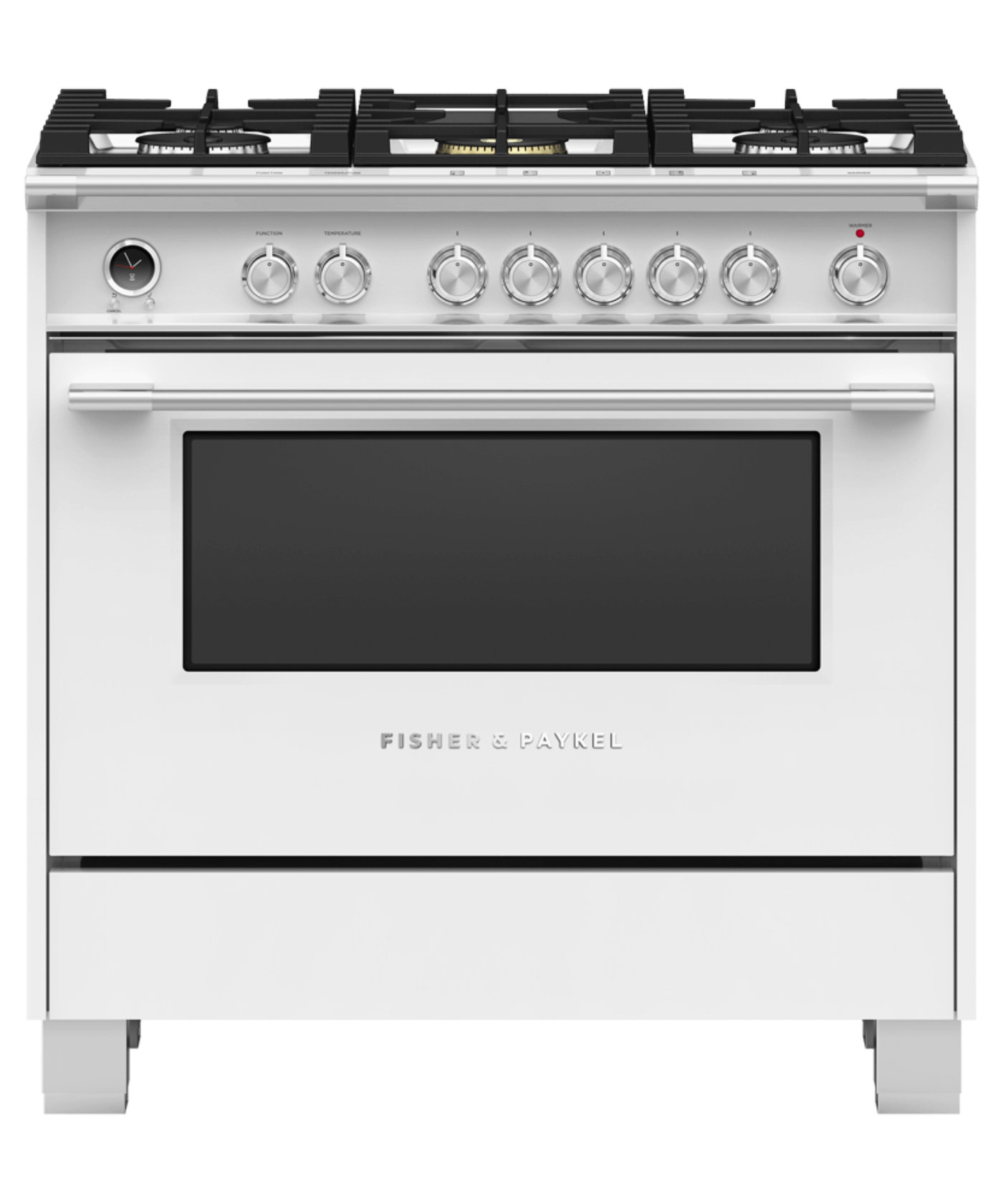 FISHER & PAYKEL OR36SCG6W1 36" Series 9 Classic 5 Burner Dual Fuel Self-Cleaning Range White - OR36SCG6W1