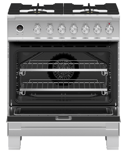 FISHER & PAYKEL OR30SCG6X1 30" Series 9 Classic 4 Burner Dual Fuel Self-Cleaning Range in Stainless Steel - OR30SCG6X1