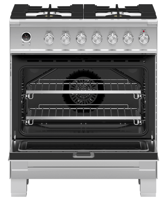 FISHER & PAYKEL OR30SCG6X1 30" Series 9 Classic 4 Burner Dual Fuel Self-Cleaning Range in Stainless Steel - OR30SCG6X1