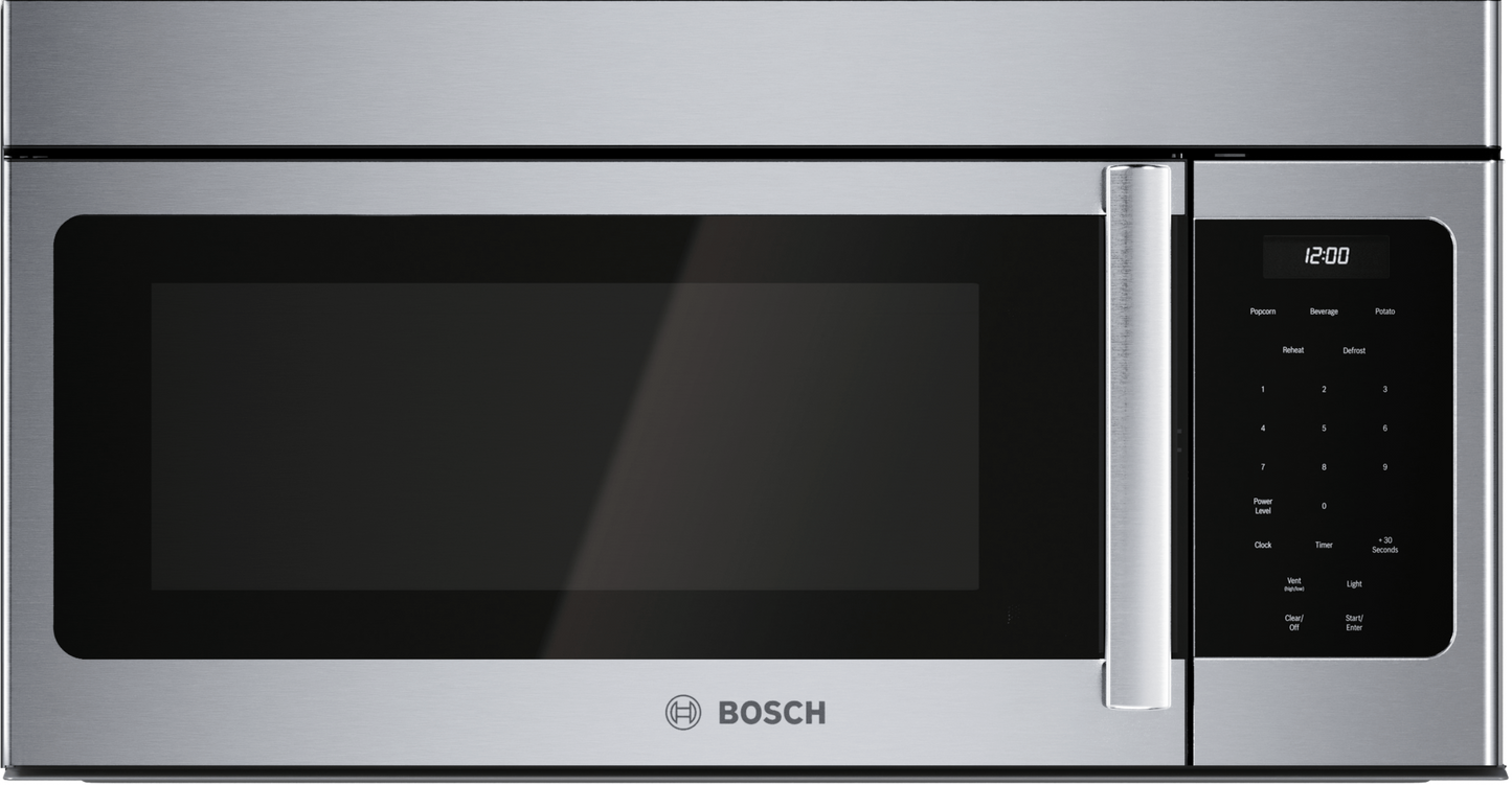 BOSCH HMV3054U 300 Series, Over-The-Range Microwave, 30'', Door Hinge: left in Stainless Steel - HMV3054U