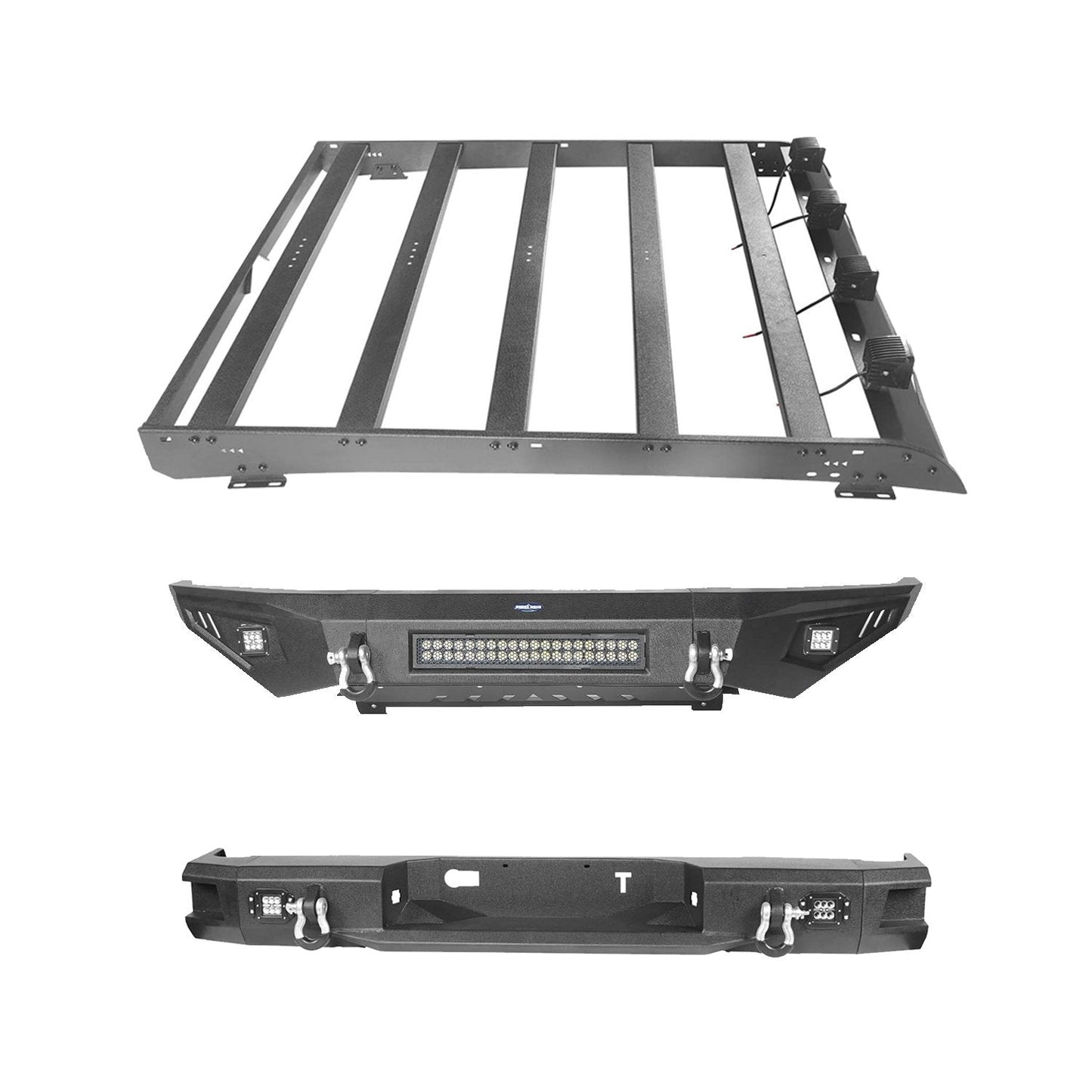 Hooke Road Front Bumper & Back Bumper & Roof Rack(14-21 Toyota Tundra Crewmax) - HE.5001&HE.5003&HE.5004