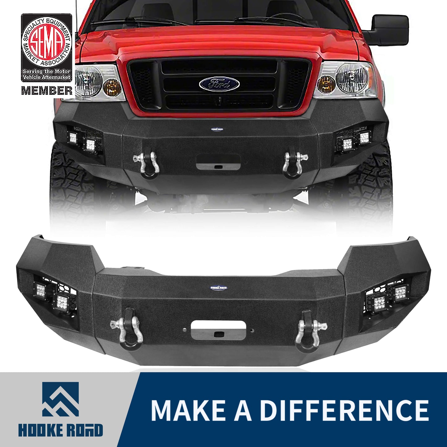 Hooke Road HR Front Bumper (04-08 Ford F-150) - HE.8000A+HE.8000B