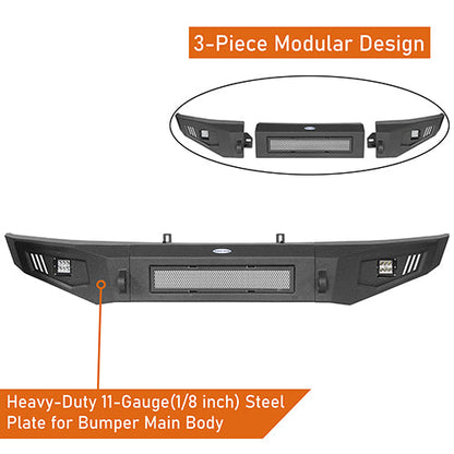 Hooke Road Full-Width Front Bumper & Rear Bumper Back Bumper(09-14 Ford F-150, Excluding Raptor)