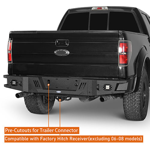 Hooke Road Full-Width Front Bumper & Rear Bumper Back Bumper(09-14 Ford F-150, Excluding Raptor)