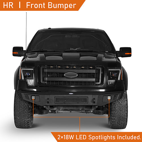 Hooke Road Full-Width Front Bumper & Rear Bumper Back Bumper(09-14 Ford F-150, Excluding Raptor)