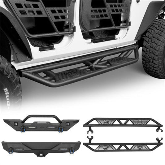 Hooke Road Front Bumper / Rear Bumper / Side Steps(07-18 Jeep Wrangler JK) - HE.2013+HE.3018-1+HE.2030