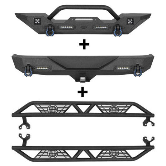 Hooke Road Front Bumper / Rear Bumper / Side Steps(07-18 Jeep Wrangler JK) - HE.2013+HE.3018-1+HE.2030