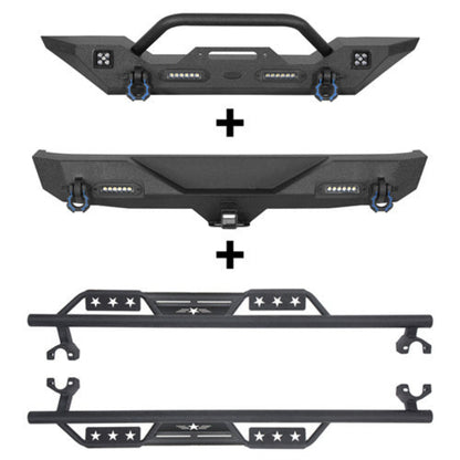 Hooke Road Front Bumper / Rear Bumper / Side Steps(07-18 Jeep Wrangler JK) - HE.2010-1&HE.3018-1&HE.2030