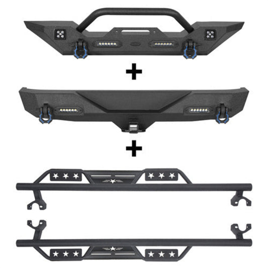 Hooke Road Front Bumper / Rear Bumper / Side Steps(07-18 Jeep Wrangler JK) - HE.2010-1&HE.3018-1&HE.2030