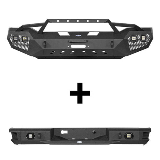 Hooke Road Front Bumper w/Hoop & Rear Bumper(07-13 Toyota Tundra) - HE.5200A&HE.5200B&HE.5201